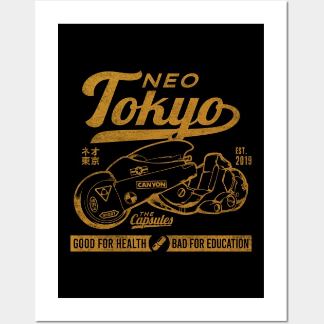 Neo Tokyo Kaneda Bike The Capsules Biker Gang Wall Art by VerydudeShirt